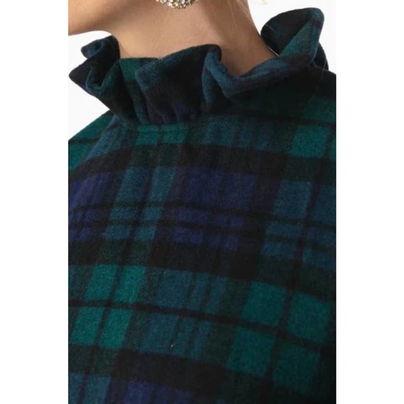 NEW Tuckernuck Blackwatch Daphne Dress Green Blue Plaid Womens Small Wool Tartan - Picture 4 of 10